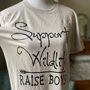 Funny graphic tshirt, Support Wildlife Raise boys